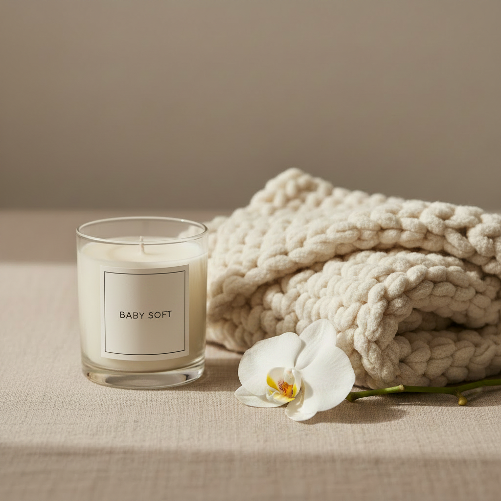 Baby Blanket - Vanilla and Cotton Blossom Scented Candle
